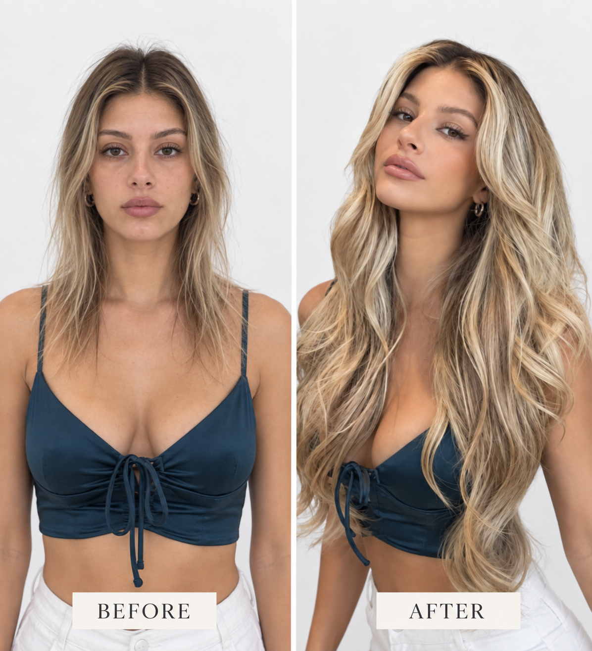 cool blonde light blonde hair extensions
transformation