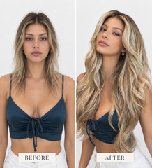 cool blonde light blonde hair extensions
transformation