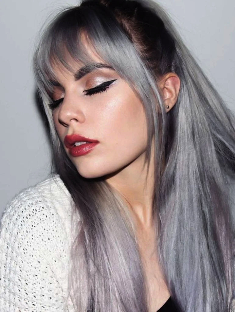 #1B GREY NATURAL BLACK ROOT STRETCH TO GREY TAPE HAIR EXTENSIONS