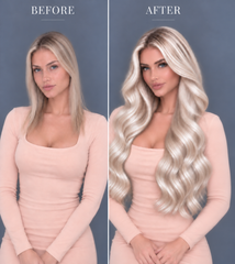 CREAM BLONDE HIGHLIGHT RUSSIAN WAVY TAPE HAIR EXTENSIONS