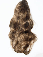 dark blonde wavy clip in hair extensions 
