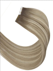 root shadow dark ash blonde light blonde highlight hair extensions 