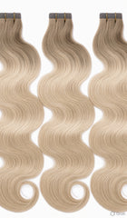 RUSSIAN #18/613 ASH BLONDE HIGHLIGHT WAVY TAPE HAIR EXTENSIONS