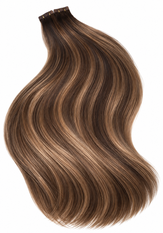 NATURAL BLACK ROOT STRETCH BALAYAGE TAPE HAIR EXTENSIONS