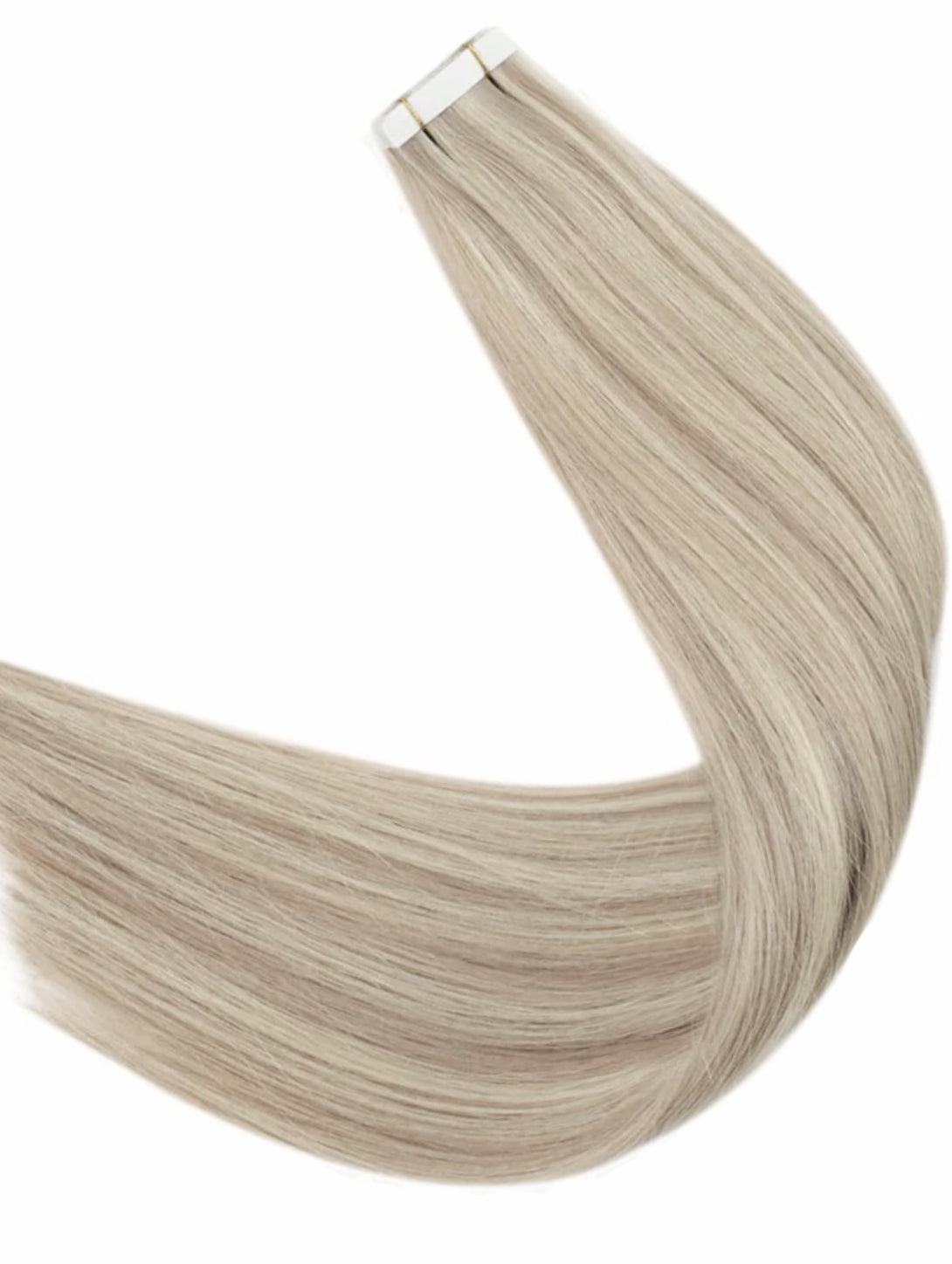 #18h/60 "HOLLYWOOD" ASH & PLATINUM BLONDE HIGHLIGHTS TAPE HAIR EXTENSIONS