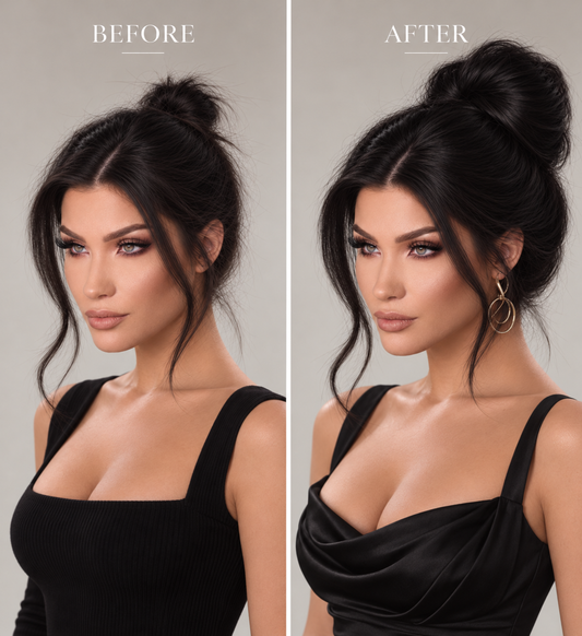 #1  Black  -Booster Volume Bun - Real 100% remy human hair scrunchies bun
