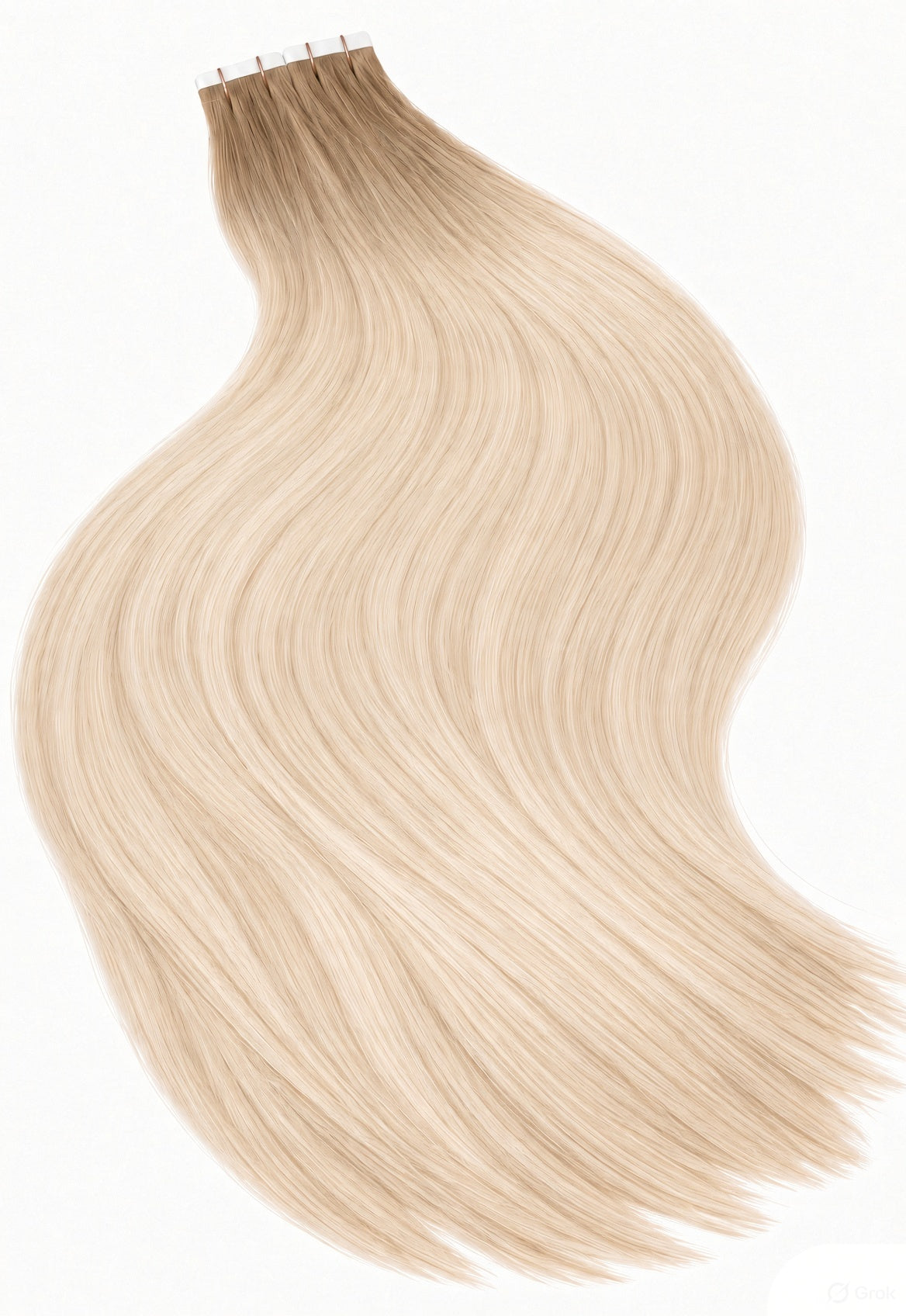 CREAM BLONDE HIGHLIGHTS ROOTS STRETCH BALAYAGE TAPE EXTENSIONS