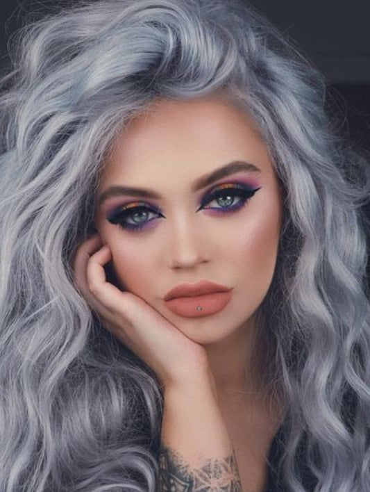 silver grey tape hair extensions