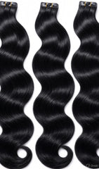 natural black wavy hair extensions australia