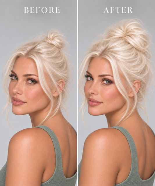 Platinum Blonde Booster Volume Bun - 100% real human remy hair scrunchy bun