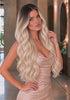DARK BROWN TO BLONDE ROOT STRETCH BALAYAGE WAVY REMY HAIR EXTENSIONS