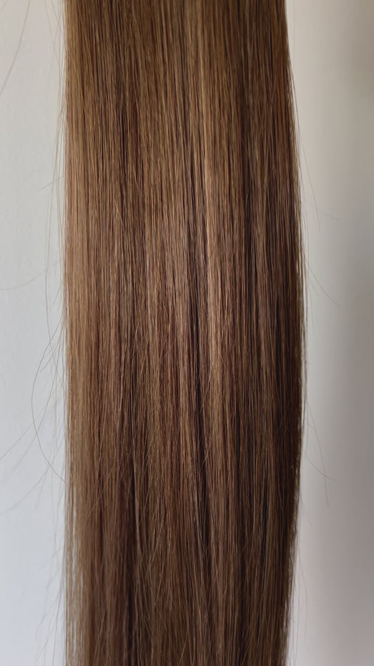 #8  LIGHT CHESTNUT BROWN REMY TAPE HAIR EXTENSIONS