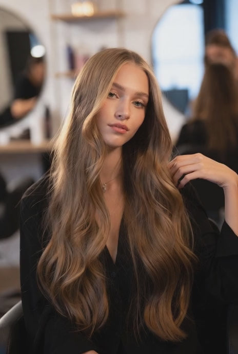 #2/27 BROWN ROOTS CARAMEL BALAYAGE TAPE HAIR EXTENSIONS