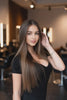 cool brown highlighted hair extensions 
