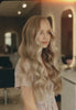 wavy blonde highlighted hair extnsions 