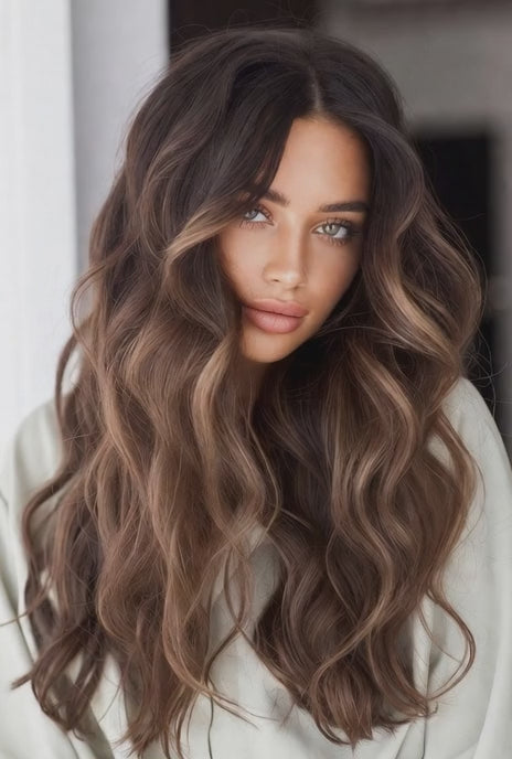 #10/22 BROWN & BLONDE HIGHLIGHT WAVY TAPE HAIR EXTENSIONS