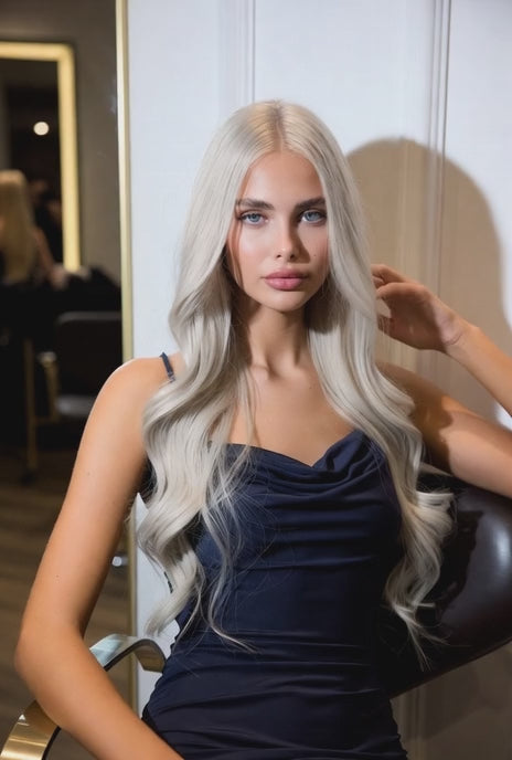 cream blonde invisible tape hair extensions 