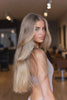 Root stretch honey blonde balayage hair extensions 