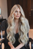 Russian Vanilla Blonde highlight Invisible Tape-In Hair Extensions