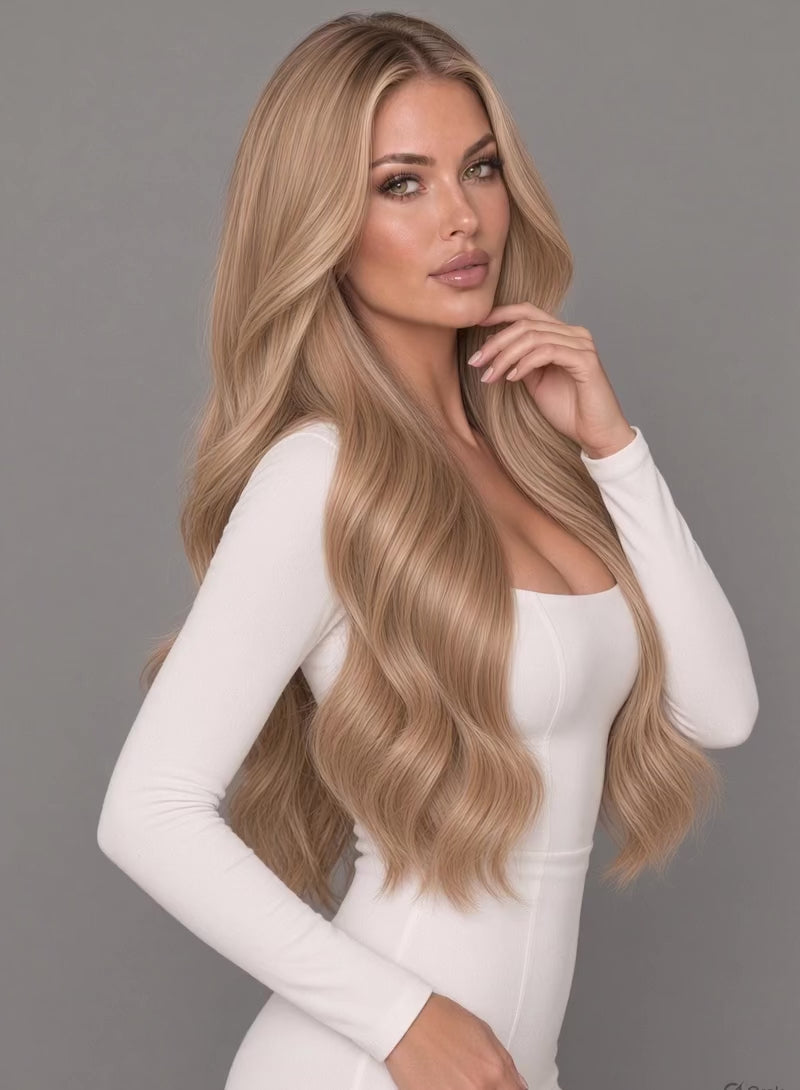 BEIGE DARK BLONDE TAPE HAIR EXTENSIONS