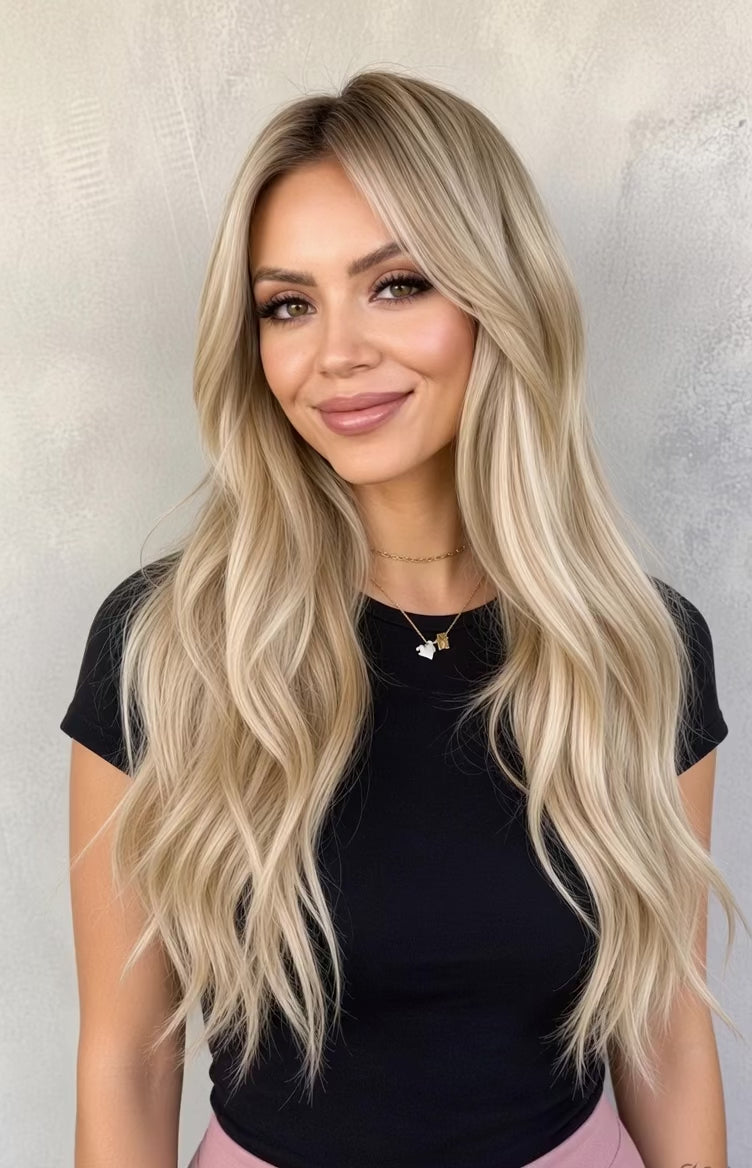 RUSSIAN DARK BLONDE ROOT STRETCH TAPE HAIR EXTENSIONS
