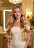 #613/24 VANILLA BLONDE HIGHLIGHTWAVY TAPE HAIR EXTENSIONS