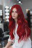 Bright red hair extensions