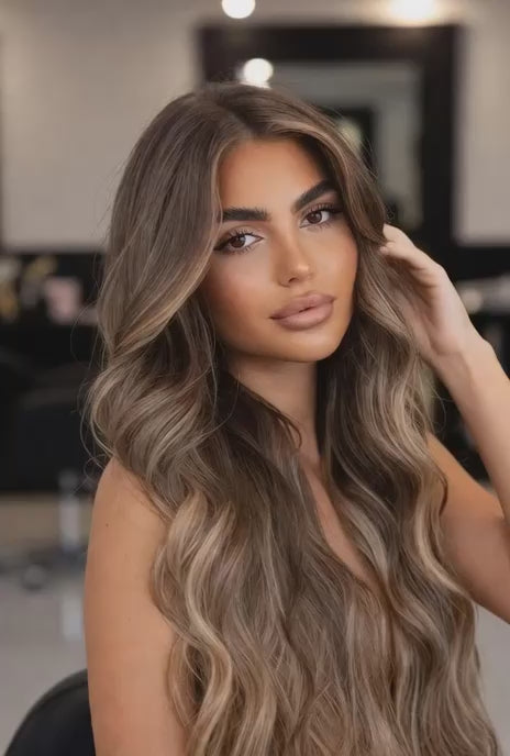 RUSSIAN #14/22/613 "CARAMEL MOCHA " ROOT STRETCH TAPE HAIR EXTENSIONS