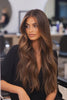 #8/10 WAVY HIGHLIGHTED BROWN CLIP IN HAIR EXTENSIONS