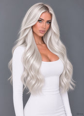 #SILVER BLONDE TAPE HAIR EXTENSIONS
