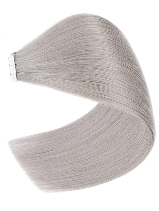 Silver blonde premium remy tape hair extensions 