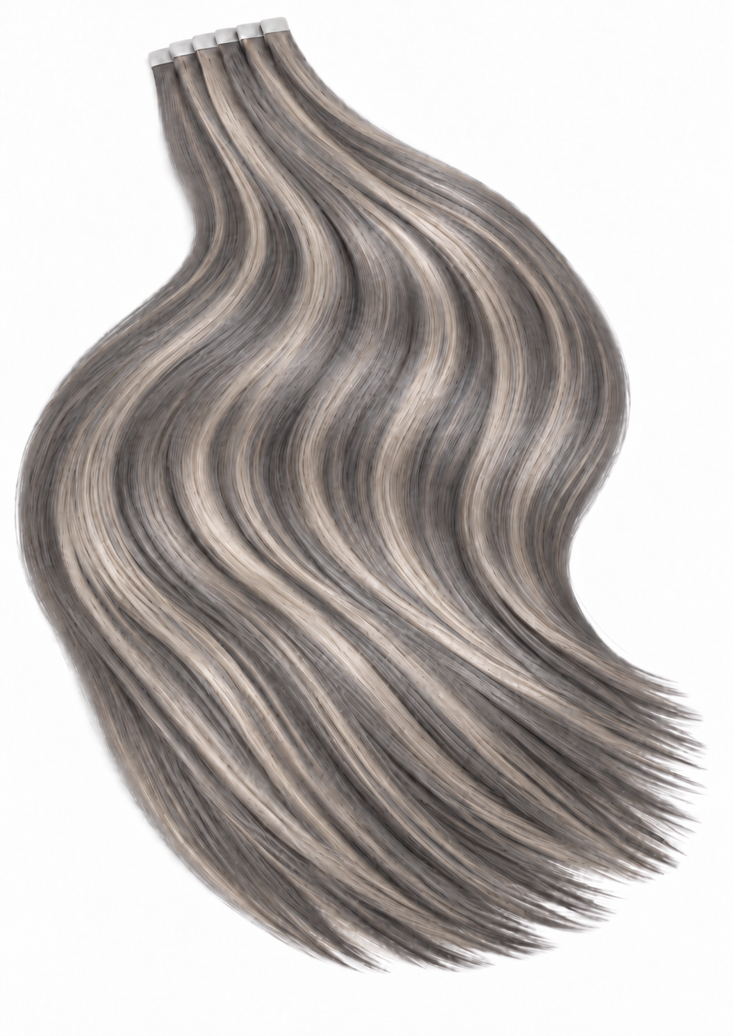 ULTRA ASH BLONDE HIGHLIGHTED TAPE HAIR EXTENSIONS