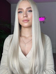 White blonde icy blonde weft hair extensions