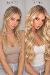 GOLDEN BLONDE ROOT STRETCH BALAYAGE TAPE HAIR EXTENSIONS