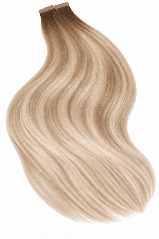 GOLDEN BLONDE ROOT STRETCH BALAYAGE TAPE HAIR EXTENSIONS