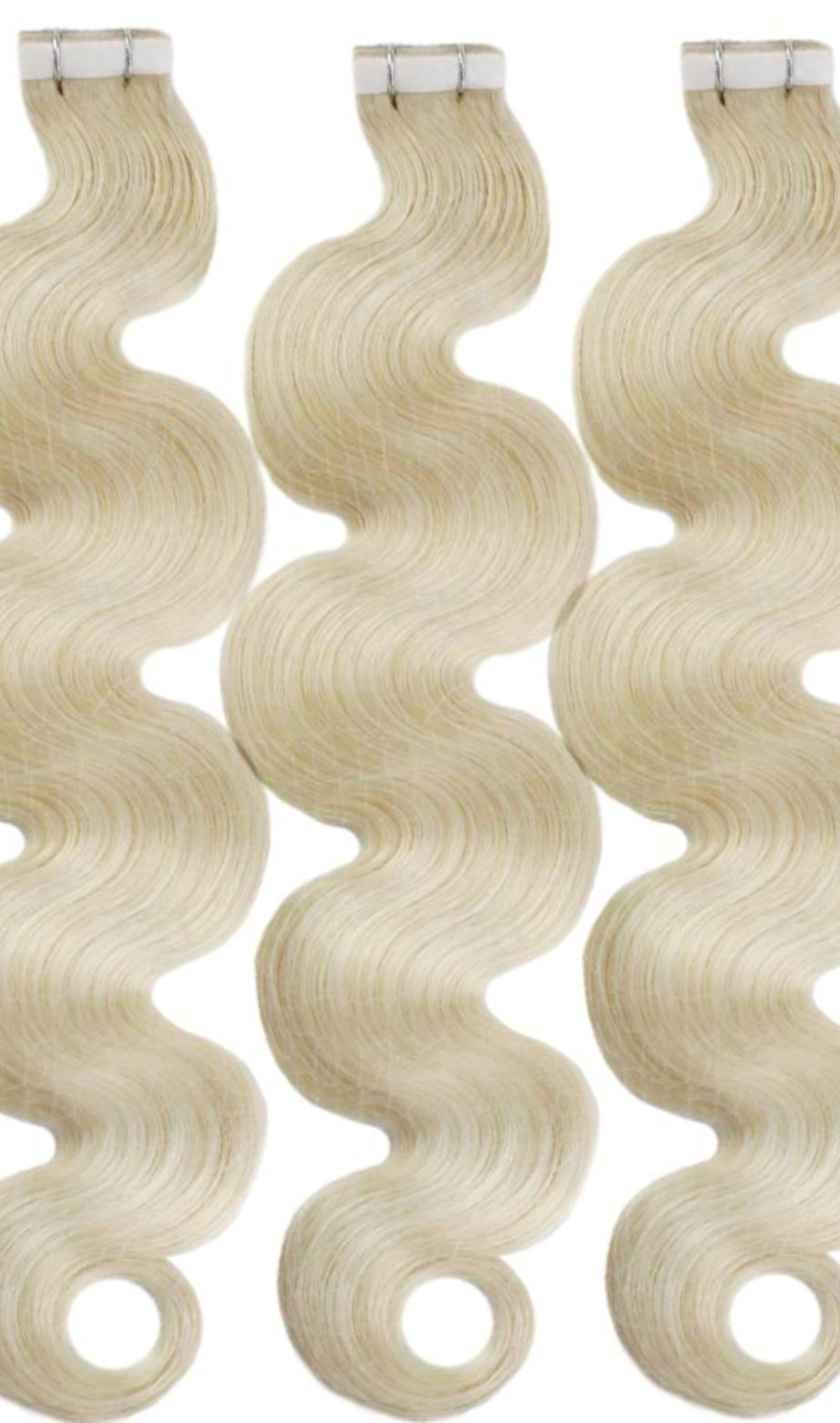 CREAM BLONDE HIGHLIGHT RUSSIAN WAVY TAPE HAIR EXTENSIONS