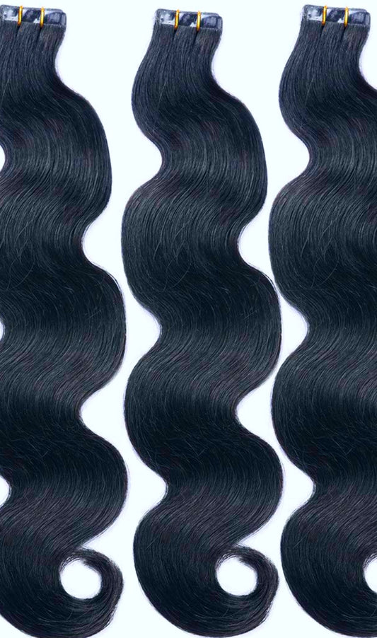 black wavy tape hair extensions Australia