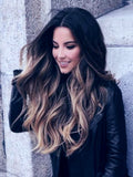 highlighted black balayage hair extensions 