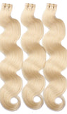 Wavy tape hair extensions #613 golden blonde tape hair extensions 
