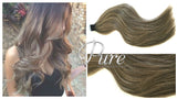#1B/6/2 "BROWN SUGAR SWIRL" DARK BROWN ROOT STRETCH BALAYAGE / OMBRE TAPE - Pure Tape Hair Extensions 