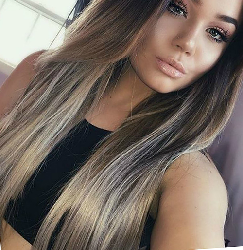 #6/18 ASH BLONDE BALAYAGE LIGHT BROWN TO LIGHT ASHY SILVERY BLONDE TAPE HAIR EXTENSIONS - Pure Tape Hair Extensions 