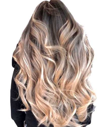 #2/60/18  "SAVANNA" COOL DARK BROWN TO BLONDE OMBRE / BALAYAGE TAPE-IN HAIR EXTENSIONS - Pure Tape Hair Extensions 