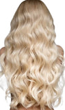 wavy golden blonde tape hair extensions
